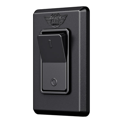 Leisure LED Modern Single SPST On-Off Switch with Bezel, 12-Volt, for RV, Trailer, Camper, with Label Sticker