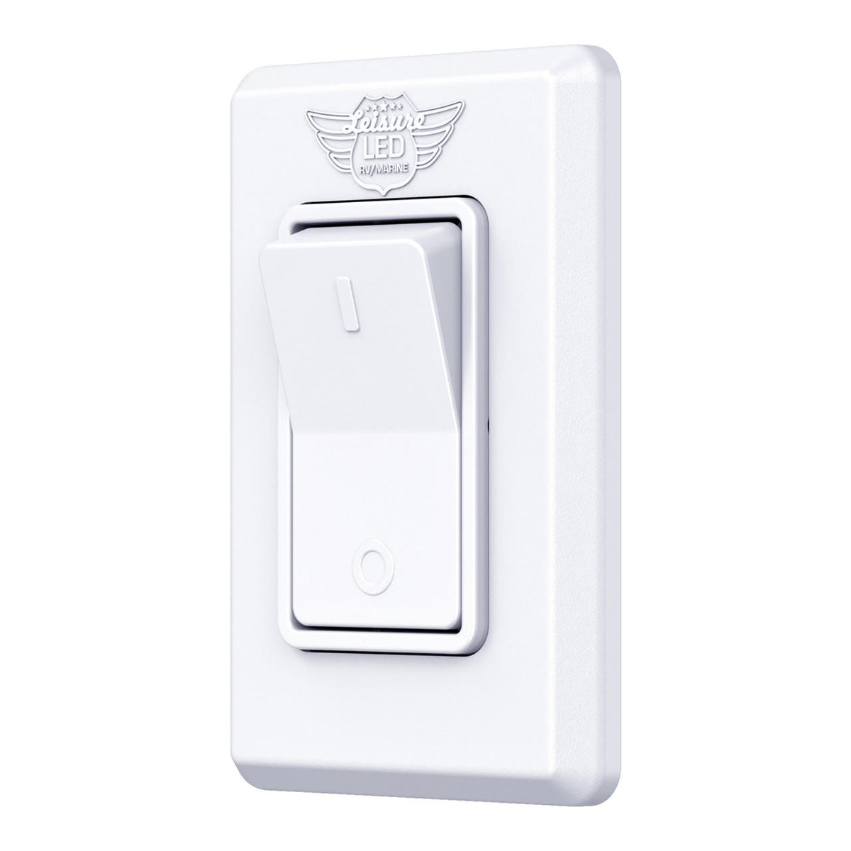 Leisure LED Modern Single SPST On-Off Switch with Bezel, 12-Volt, for RV, Trailer, Camper, with Label Sticker