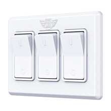 Leisure LED Modern Triple SPST On-Off Switch with Bezel, 12-Volt, for RV, Trailer, Camper, with Label Sticker