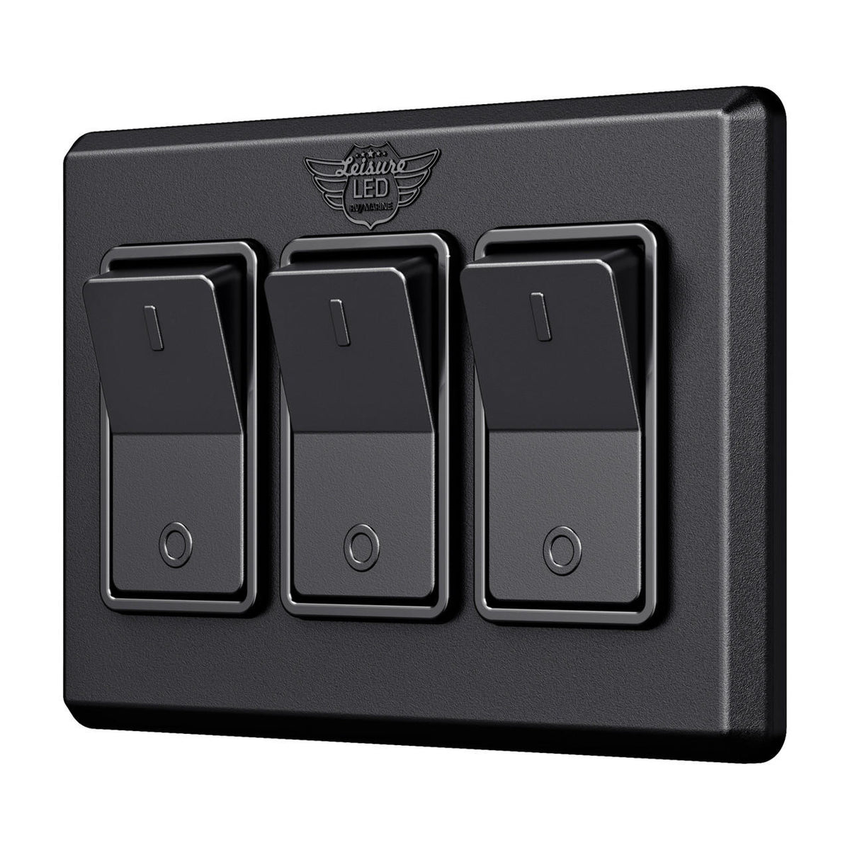Leisure LED Modern Triple SPST On-Off Switch with Bezel, 12-Volt, for RV, Trailer, Camper, with Label Sticker