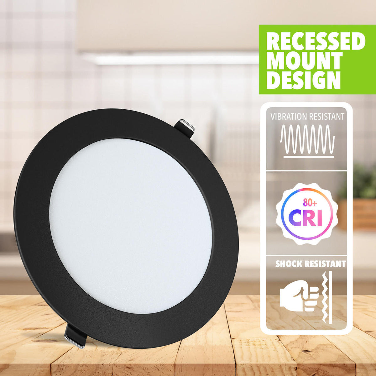 Leisure LED RV Boat Recessed Ceiling Light 720 Lumen Super Slim LED Panel Light DC 12V 5.75 9W Full Aluminum Downlights 700 Lumen Black Trim