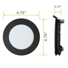 Leisure LED RV Boat Recessed Ceiling Lumen Super Slim LED Panel Light DC 12V 4.75 6W Full Aluminum Down Lighting 450 Black Trim