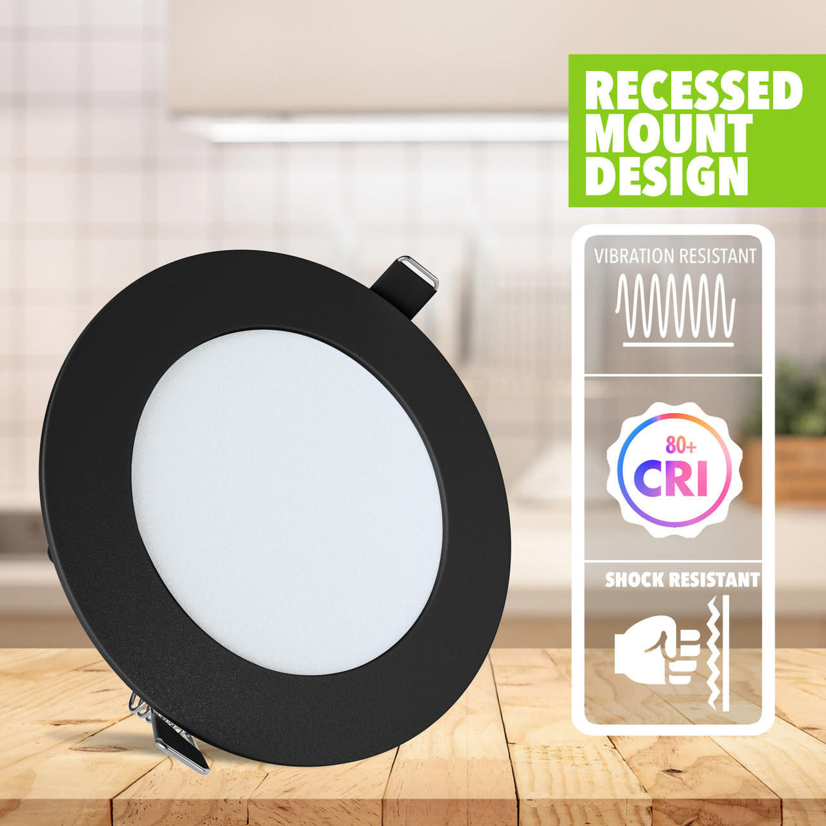 Leisure LED RV Boat Recessed Ceiling Lumen Super Slim LED Panel Light DC 12V 4.75 6W Full Aluminum Down Lighting 450 Black Trim