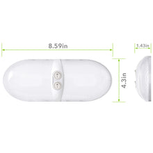  Leisure LED RV LED Ceiling Double Dome Interior Light Fixture Euro  Frosted Lens with ON/Off Switch Natural White 6000-6500K 48-2835SMD 