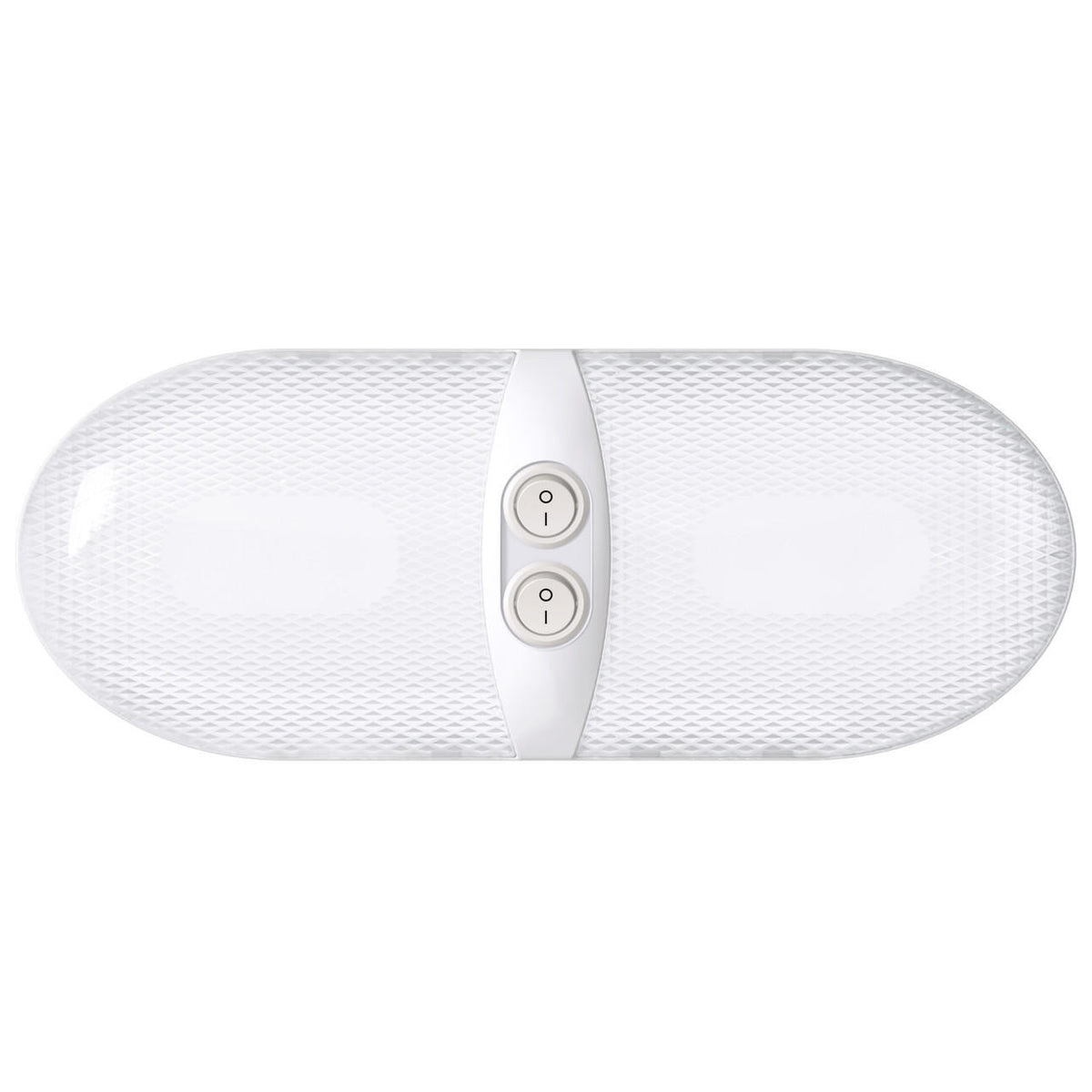  Leisure LED RV LED Ceiling Double Dome Interior Light Fixture Euro  Frosted Lens with ON/Off Switch Natural White 6000-6500K 48-2835SMD 