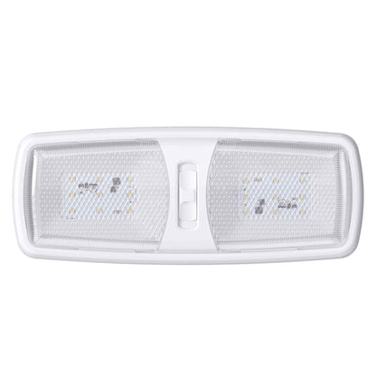  Leisure LED RV LED Ceiling Double Dome Interior Light Fixture Slim with ON/Off Switch Natural White 4000-4500K 18-2835SMD 
