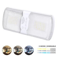 Leisure LED RV LED Ceiling Double Dome Interior Light Fixture Touch to Dim switch Multi Warm, Natural, And Cool White 60-2835SMD