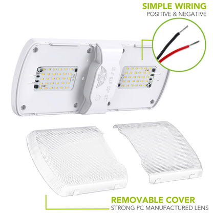  Leisure LED RV LED Ceiling Double Dome Interior Light Fixture Touch to Dim switch Natural White 4000-4500K 60-2835SMD 