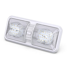 Leisure LED RV LED Ceiling Double Dome Interior Light Fixture with ON/Off Switch Natural White 4000-4500K 48-2835SMD 