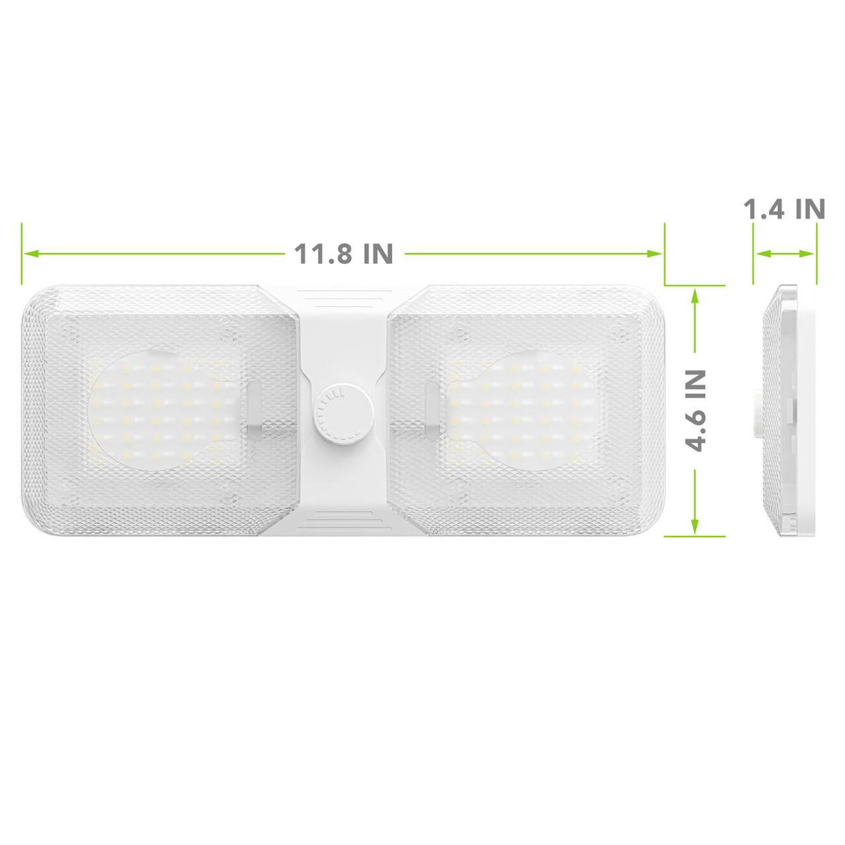  Leisure LED RV LED Ceiling Double Dome Light Fixture with Knob Dimmer Switch Interior Lighting for Car/RV/Trailer/Camper/Boat DC 12V 800LM Cool White 6000-6500K (1 Pack) 