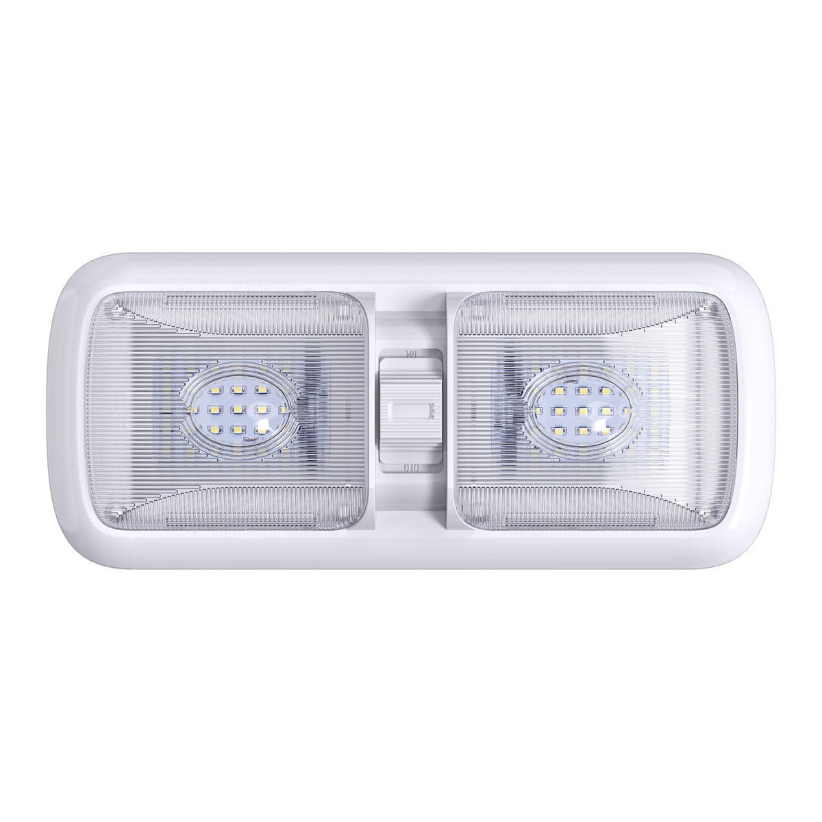  Leisure LED RV LED Ceiling Double Dome Light Fixture with ON/OFF Switch Interior Lighting for Car/RV/Trailer/Camper/Boat DC 12V 750LM Natural White 4000-4500K 