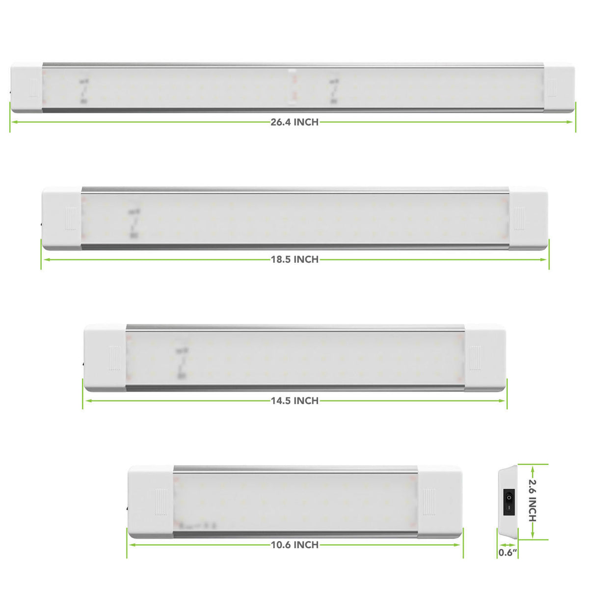 Leisure LED RV LED Ceiling Light Fixture with ON/Off Switch 5000K Natural White 12V/24V DC, LED Interior Light Fixture/Van Cargo Area Light for RV and Utility