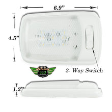 Leisure LED RV LED Ceiling Single Dome Interior Light Fixture Slim with ON/Off Switch Natural White 4000-4500K 24-2835SMD