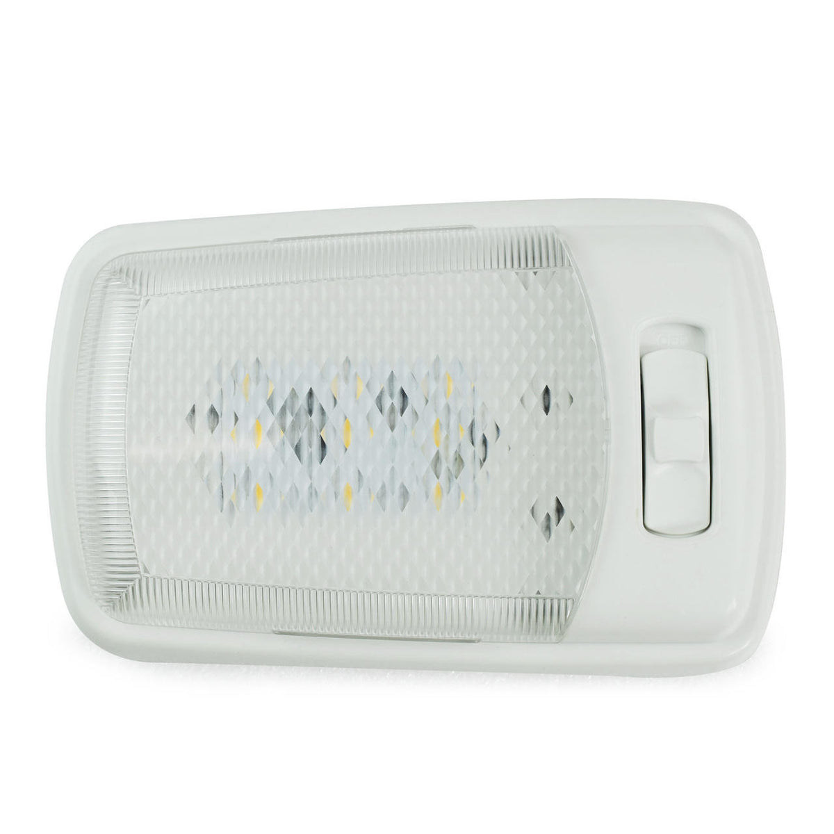 Leisure LED RV LED Ceiling Single Dome Interior Light Fixture Slim with ON/Off Switch Natural White 4000-4500K 24-2835SMD