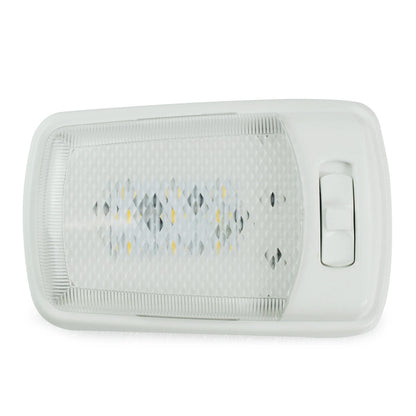 Leisure LED RV LED Ceiling Single Dome Interior Light Fixture Slim with ON/Off Switch Natural White 4000-4500K 24-2835SMD