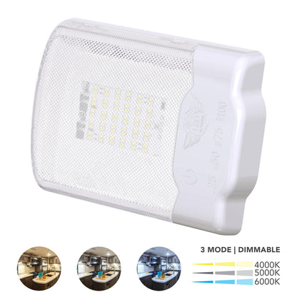 Leisure LED RV LED Ceiling Single Dome Interior Light Fixture Touch to Dim switch Multi Warm, Natural, And Cool White 30-2835SMD