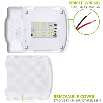 Leisure LED RV LED Ceiling Single Dome Interior Light Fixture Touch to Dim switch Natural White 4000-4500K 30-2835SMD
