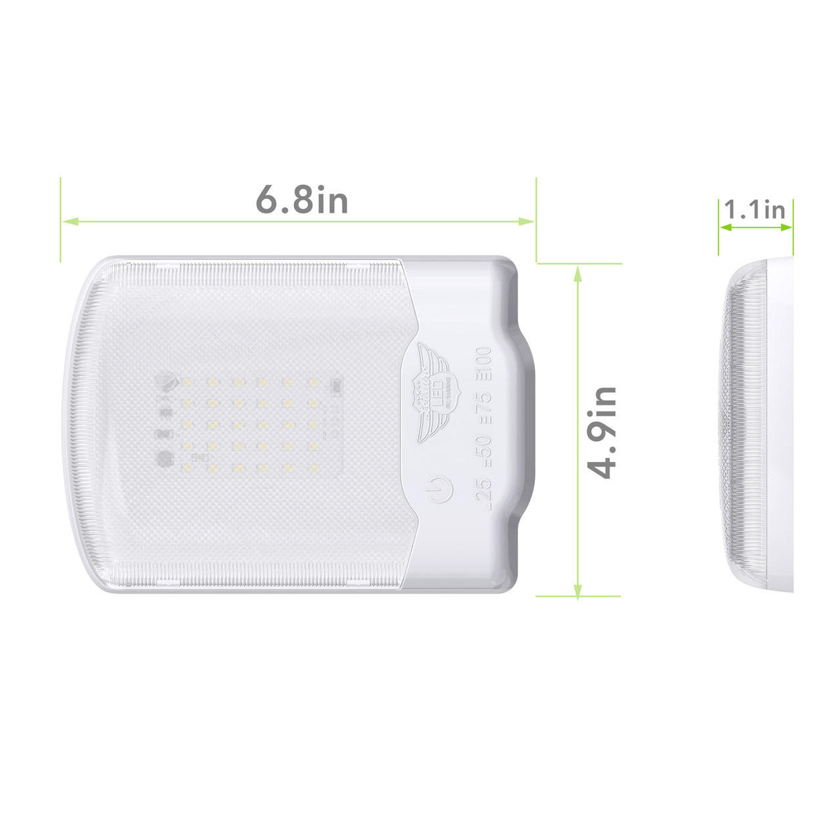Leisure LED RV LED Ceiling Single Dome Interior Light Fixture Touch to Dim switch Natural White 4000-4500K 30-2835SMD