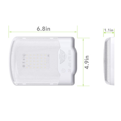 Leisure LED RV LED Ceiling Single Dome Interior Light Fixture Touch to Dim switch Natural White 4000-4500K 30-2835SMD