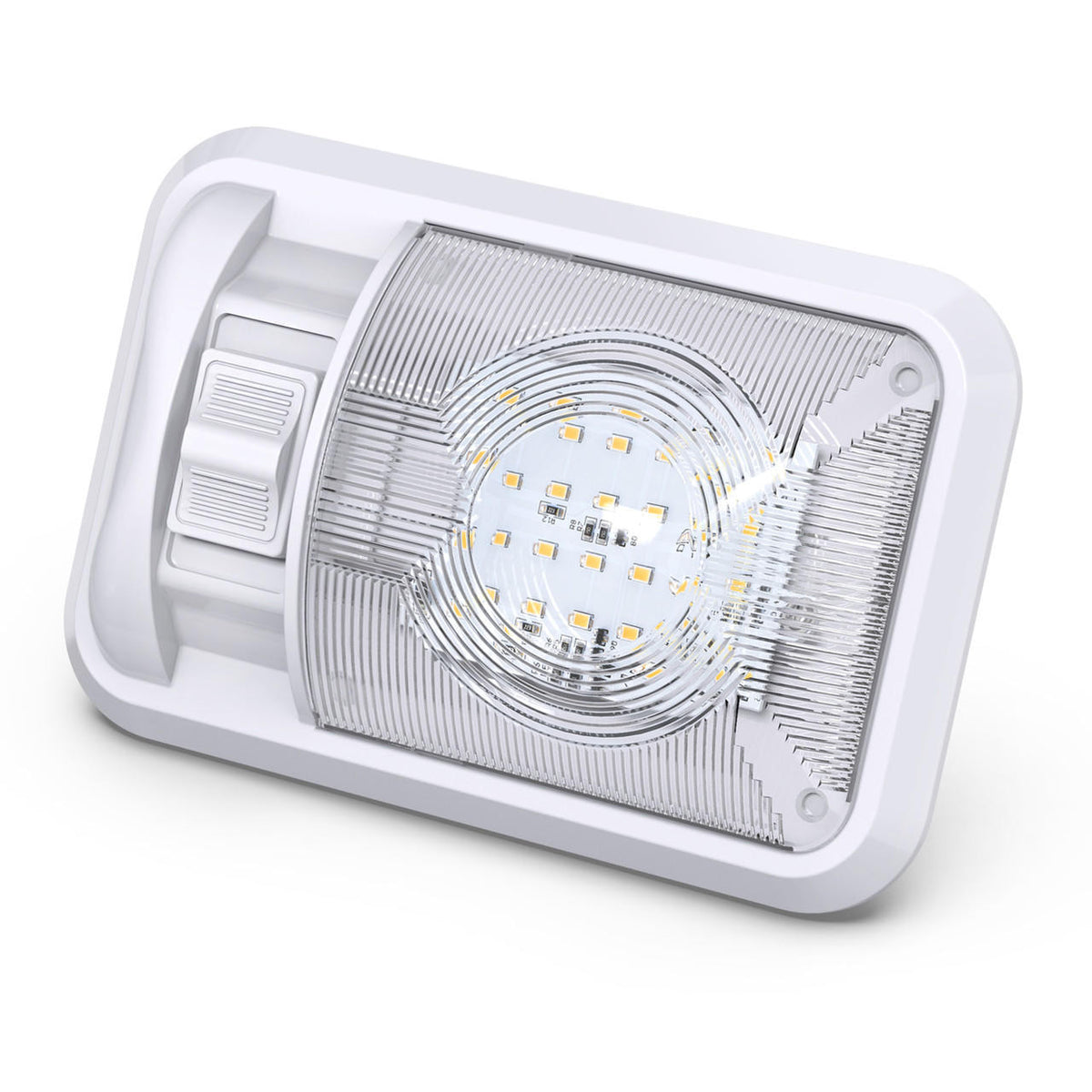 Leisure LED RV LED Ceiling Single Dome Interior Light Fixture with ON/Off Switch Natural White 4000-4500K 24-2835SMD 