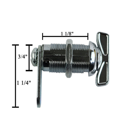 Leisure Lock Leisure Coachworks 1 1/8 Thumb Turn Camlock with Straight and Offset Cam Latch 1 1/8