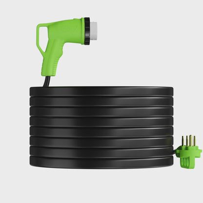 Leisure Cords 50AMP RV Extension Cord 90 Degree Handles Twist Locking Flat Cord Profile 36 Foot (Green)