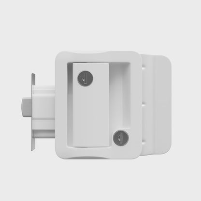 Leisure Locks RV Entry Door Lock with Paddle Deadbolt 2.5 Inch x 3.5 Inch (White)