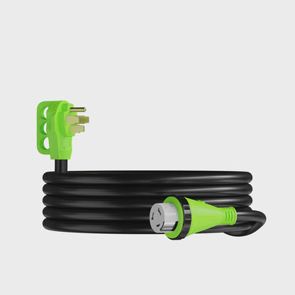 Leisure Cords 50AMP RV Extension Cord Twist Locking 15 Foot (Green)