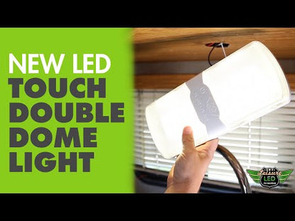 Leisure LED 12V RV LED Double Dome Light Multi-Color Touch Dimmer Switch Clear Lens 11 Inch (White)