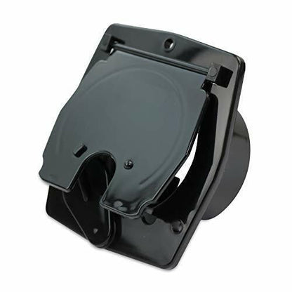 RV Camper Trailer Motorhome Power Cord Hatch Electrical Access Door  Black-9B