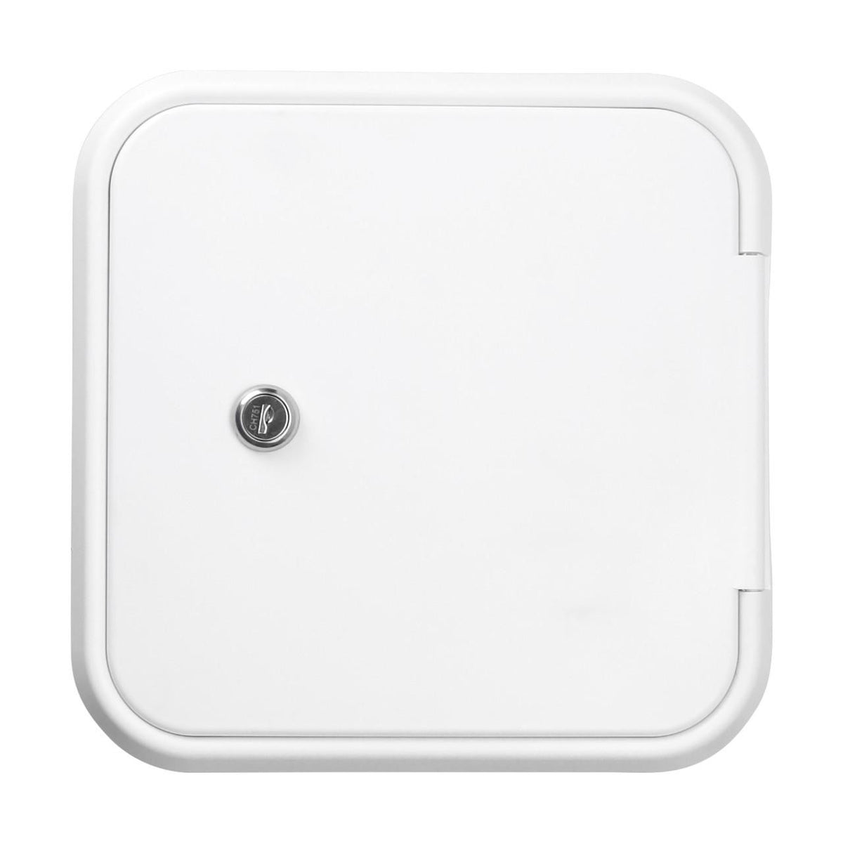  White Diesel Fuel Fill Door 9"1/2 x 9"1/2 Outside Dimension Polar White 