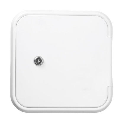  White Diesel Fuel Fill Door 9"1/2 x 9"1/2 Outside Dimension Polar White 