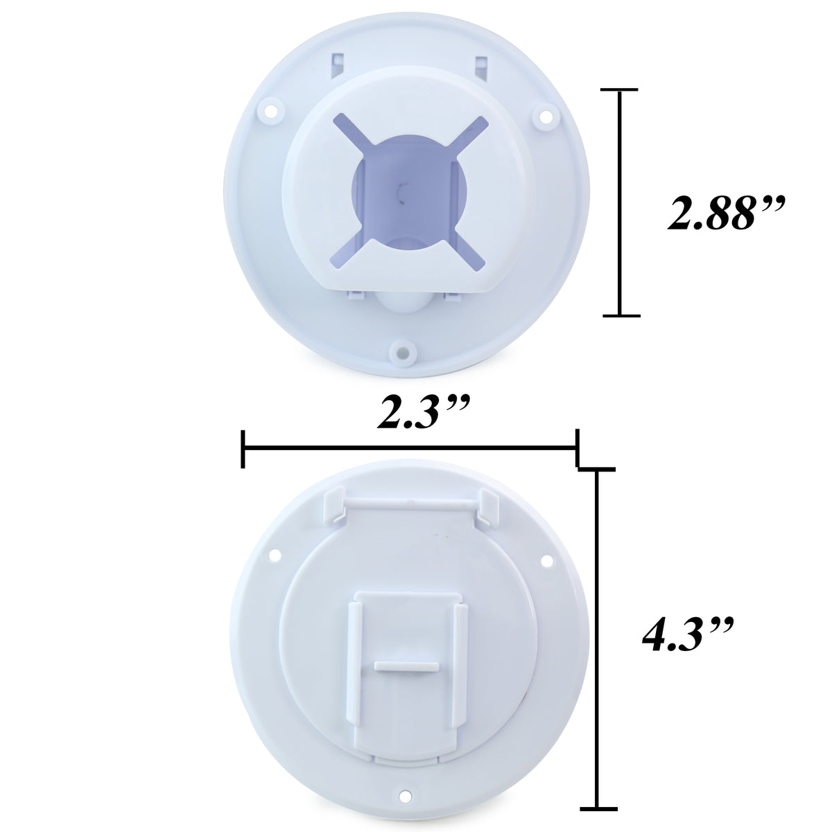 Leisure Cords RV Power Cord Utility Hatch Weatherproof Rectangle Door 4.3 Inch x 2.3 Inch (White)