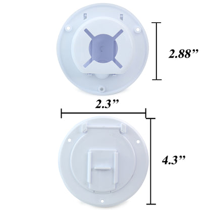 Leisure Cords RV Power Cord Utility Hatch Weatherproof Rectangle Door 4.3 Inch x 2.3 Inch (White)